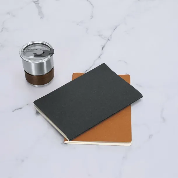  Recycled leather notebook approx. A5 black