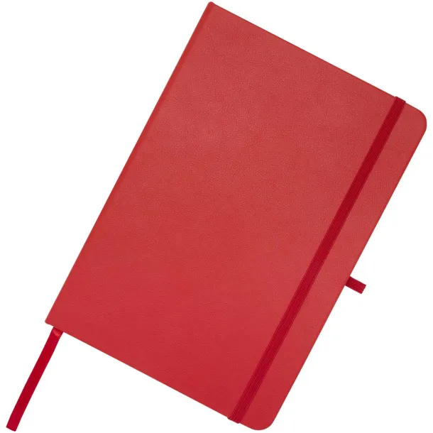 Teak A5 recycled hard cover notebook with lined pages Red