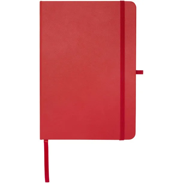 Teak A5 recycled hard cover notebook with lined pages Red