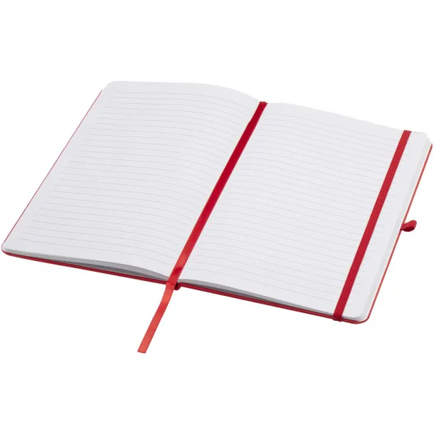 Teak A5 recycled hard cover notebook with lined pages Red