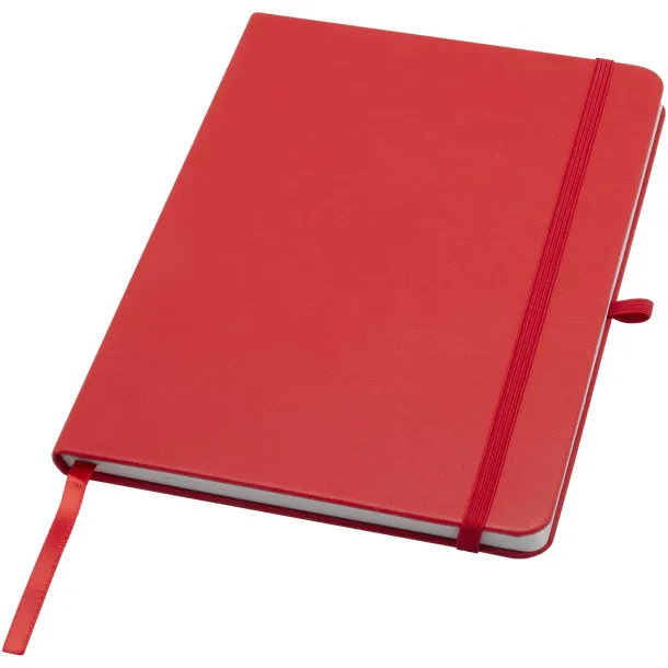 Teak A5 recycled hard cover notebook with lined pages Red