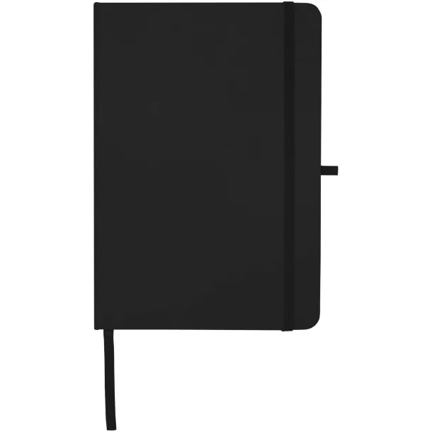 Teak A5 recycled hard cover notebook with lined pages Solid black