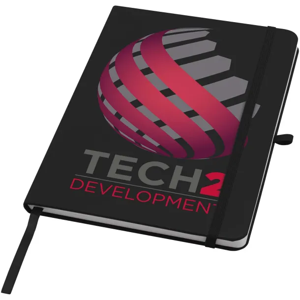 Teak A5 recycled hard cover notebook with lined pages Crna