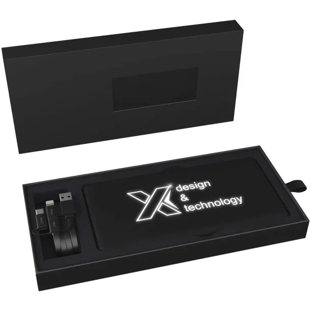 SCX.design P30 8000 mAh light-up solar power bank - SCX.design Solid black