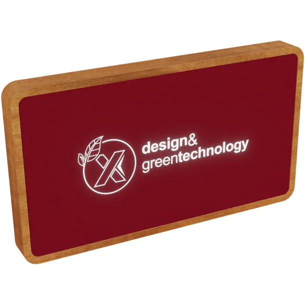 SCX.design P36 5000 mAh light-up wireless power bank - SCX.design Mid red Wood