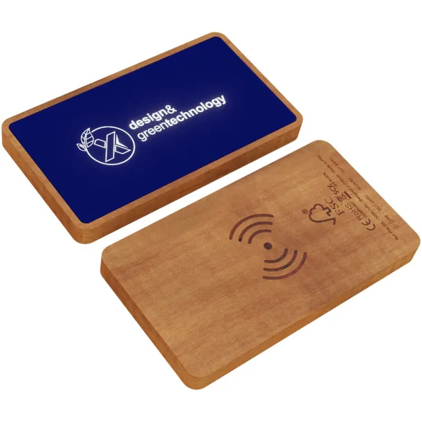 SCX.design P36 5000 mAh light-up wireless power bank - SCX.design Reflex blue Wood