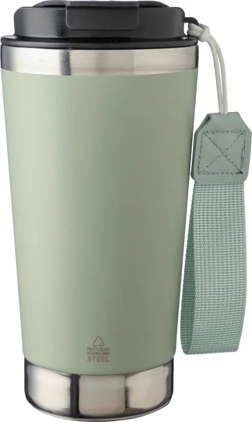 Kayla Recycled stainless steel double-walled drinking mug 500 ml pastel green