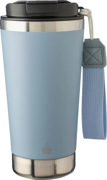 Kayla Recycled stainless steel double-walled drinking mug 500 ml pastel blue