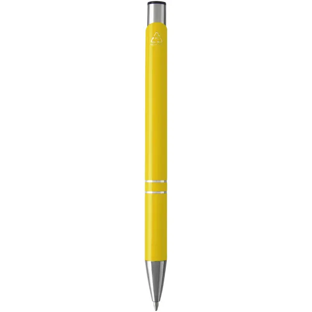 Moneta recycled aluminium ballpoint pen (blue ink) - Unbranded Yellow