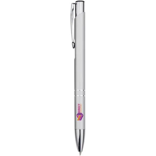 Moneta recycled aluminium ballpoint pen (blue ink) - Unbranded Silver