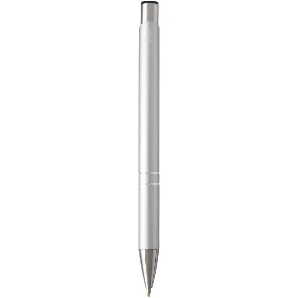 Moneta recycled aluminium ballpoint pen (blue ink) - Unbranded Silver