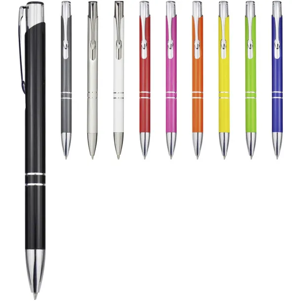 Moneta recycled aluminium ballpoint pen (blue ink) - Unbranded Silver