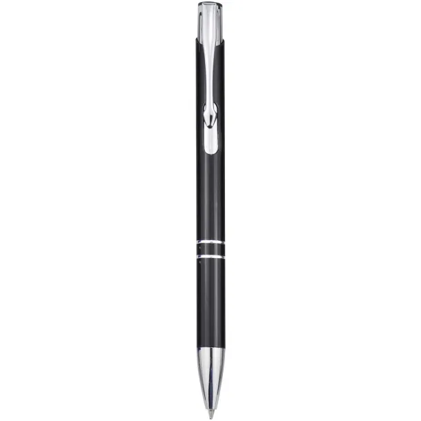 Moneta recycled aluminium ballpoint pen (blue ink) - Unbranded Solid black