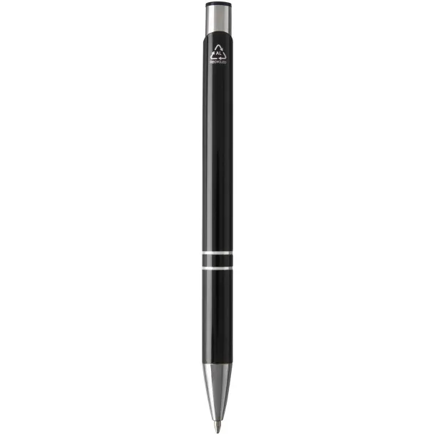 Moneta recycled aluminium ballpoint pen (blue ink) - Unbranded Solid black