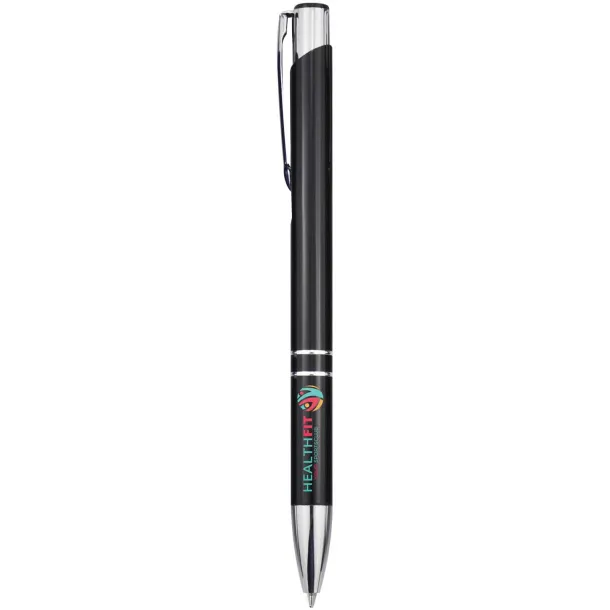 Moneta recycled aluminium ballpoint pen (blue ink) - Unbranded Solid black