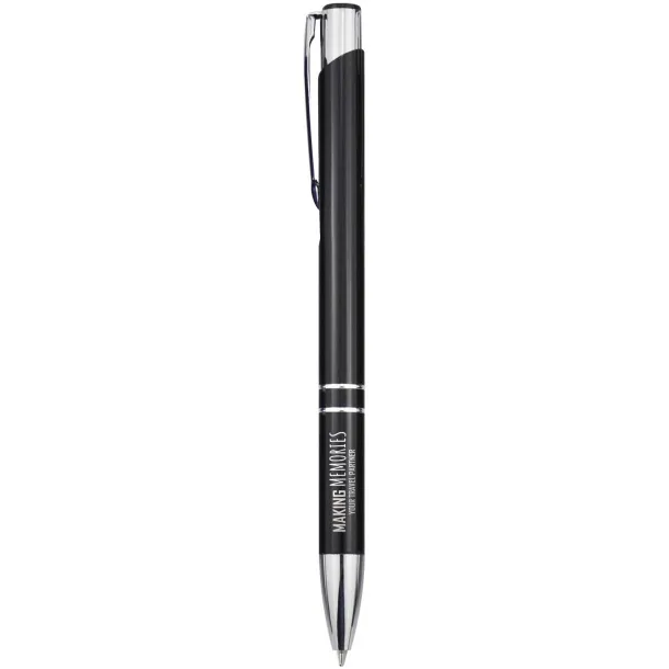 Moneta recycled aluminium ballpoint pen (blue ink) - Unbranded Solid black