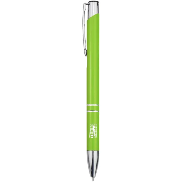 Moneta recycled aluminium ballpoint pen (blue ink) - Unbranded Lime