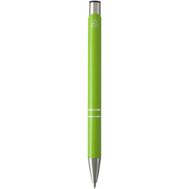 Moneta recycled aluminium ballpoint pen (blue ink) - Unbranded Lime