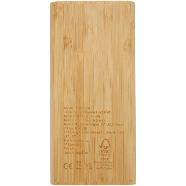 Tulda 10.000 mAh bamboo power bank Natural