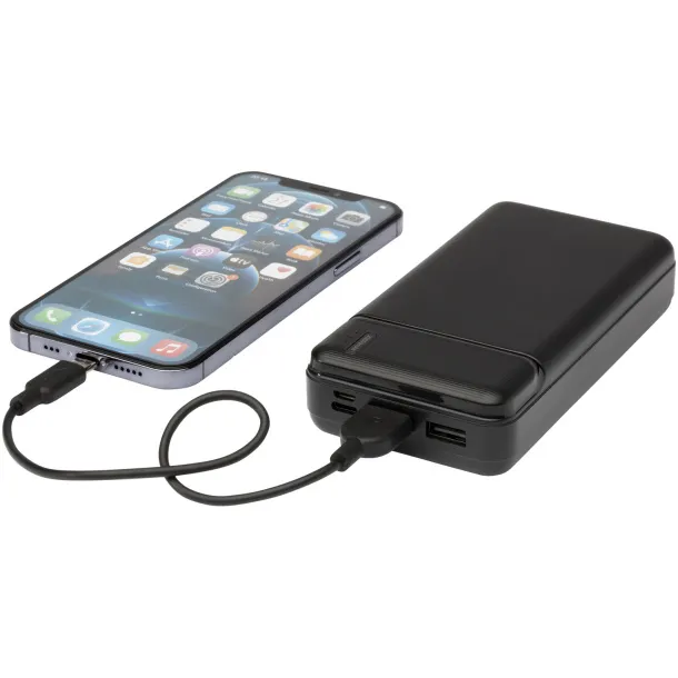 Loop 20.000 mAh recycled plastic power bank Solid black