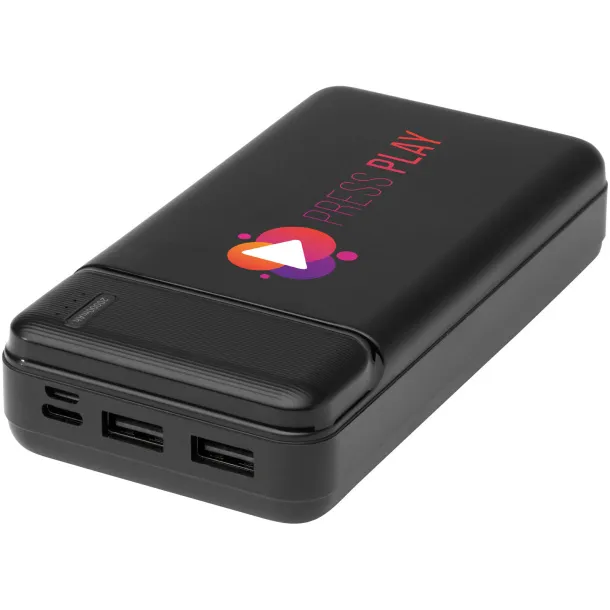 Loop 20.000 mAh recycled plastic power bank Solid black