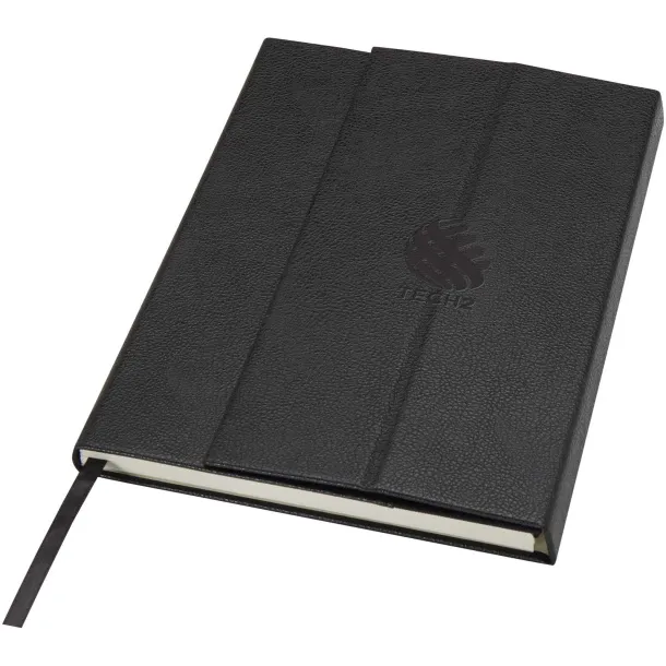 Alejandra A5 recycled plastic hard cover notebook - Marksman Solid black