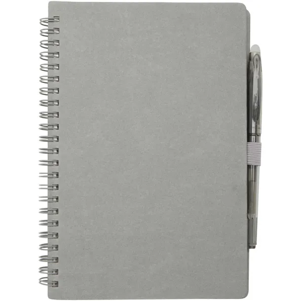 Slate reusable hard cover notebook and pen set (black ink) Grey