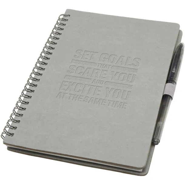 Slate reusable hard cover notebook and pen set (black ink) Grey