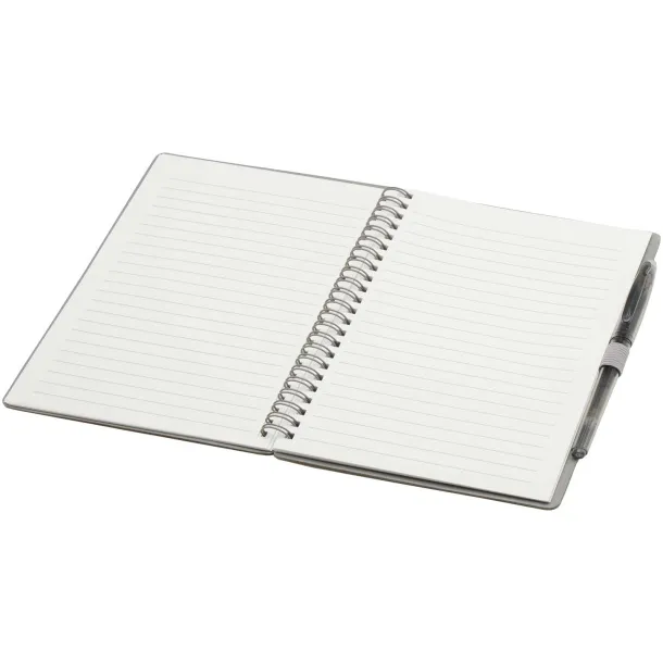 Slate reusable hard cover notebook and pen set (black ink) Grey