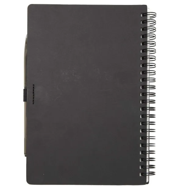 Slate reusable hard cover notebook and pen set (black ink) Solid black