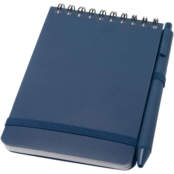 Thalaasa A6 hard cover ocean-bound notebook with ballpoint pen (black ink) Ocean blue