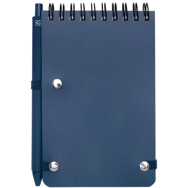 Thalaasa A6 hard cover ocean-bound notebook with ballpoint pen (black ink) Ocean blue