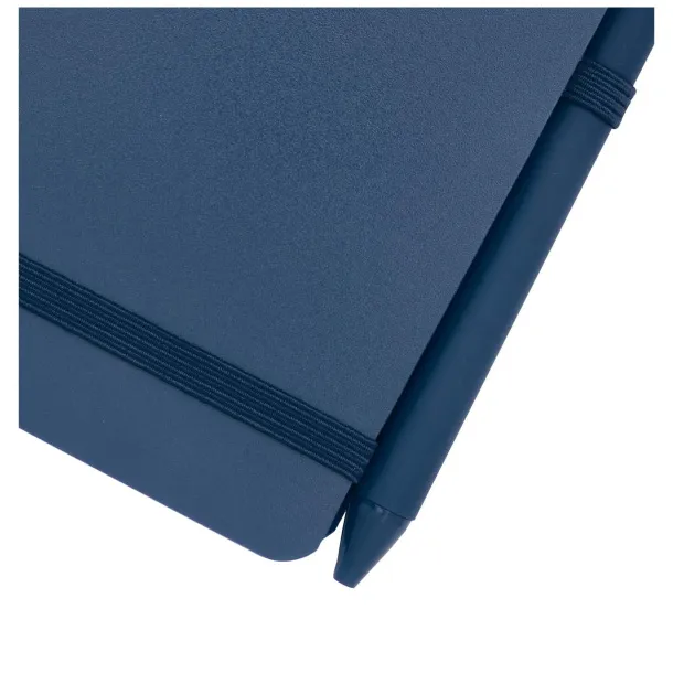 Thalaasa A6 hard cover ocean-bound notebook with ballpoint pen (black ink) Ocean blue