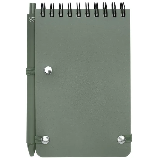 Thalaasa A6 hard cover ocean-bound notebook with ballpoint pen (black ink) Heather green