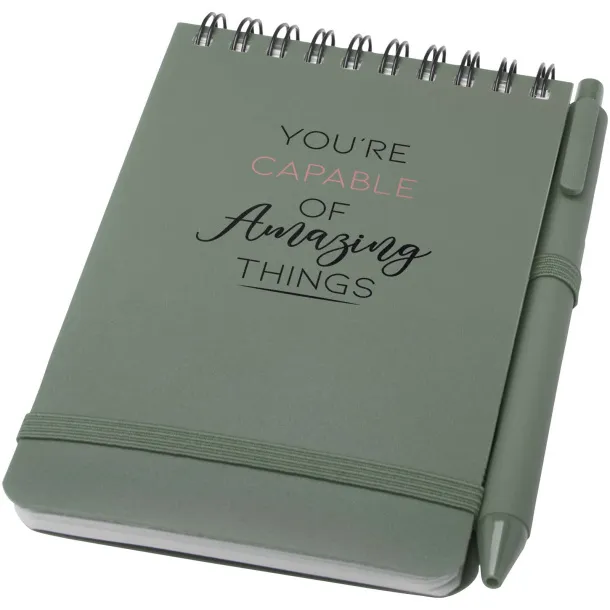 Thalaasa notes s tvrdim koricama i kemijska olovka, A6 Heather green