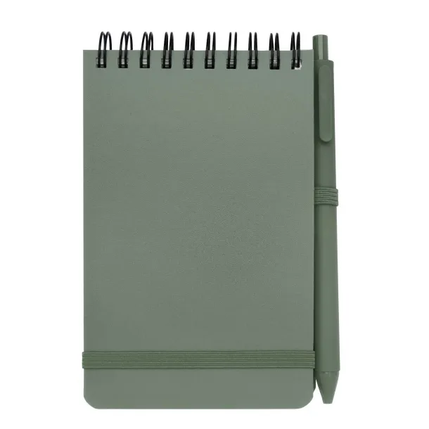 Thalaasa A6 hard cover ocean-bound notebook with ballpoint pen (black ink) Heather green