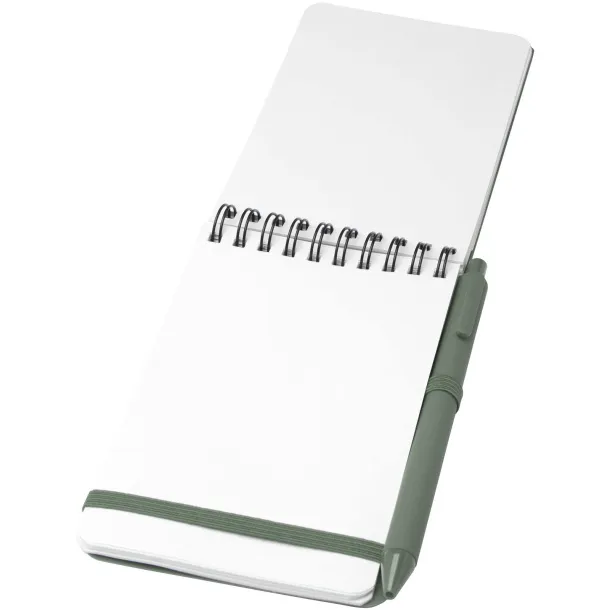 Thalaasa A6 hard cover ocean-bound notebook with ballpoint pen (black ink) Heather green