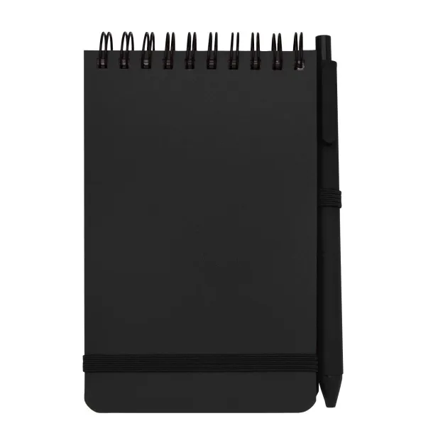 Thalaasa A6 hard cover ocean-bound notebook with ballpoint pen (black ink) Solid black