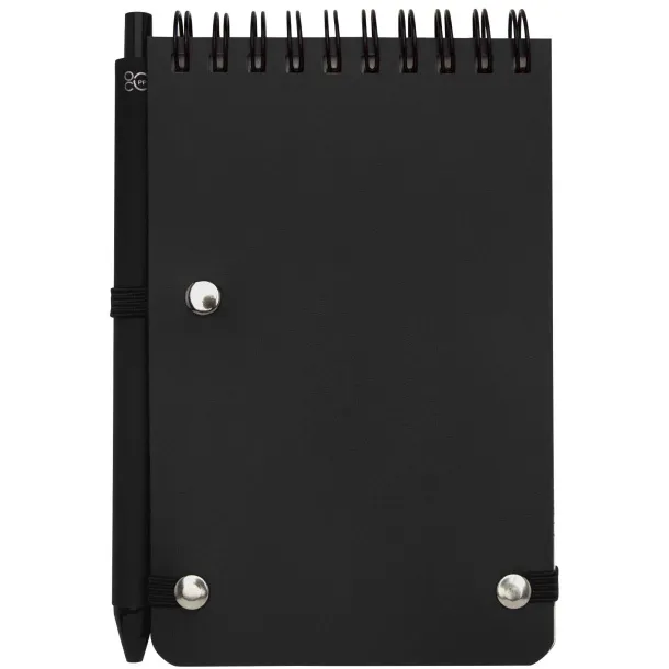 Thalaasa A6 hard cover ocean-bound notebook with ballpoint pen (black ink) Solid black