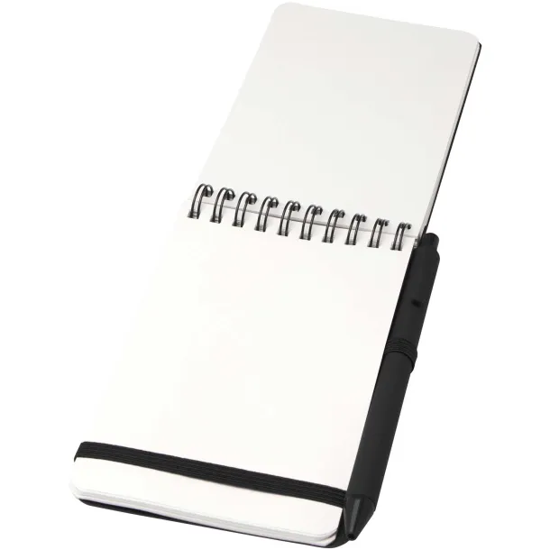 Thalaasa A6 hard cover ocean-bound notebook with ballpoint pen (black ink) Solid black