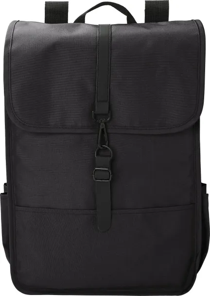 Lyric rPET Polyester (300D) flap backpack Lyric Crna