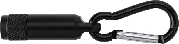 TRACY Aluminium mini torch with carabiner Crna