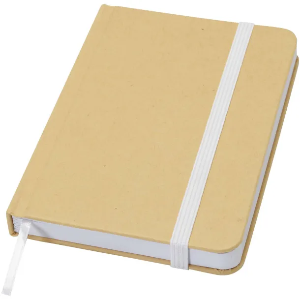 Reed A6 recycled hard cover notebook with plain pages - Unbranded White