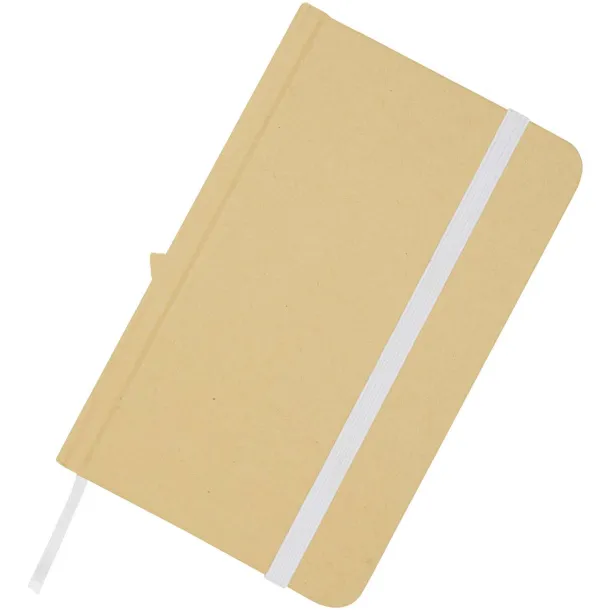 Reed A6 recycled hard cover notebook with plain pages - Unbranded White