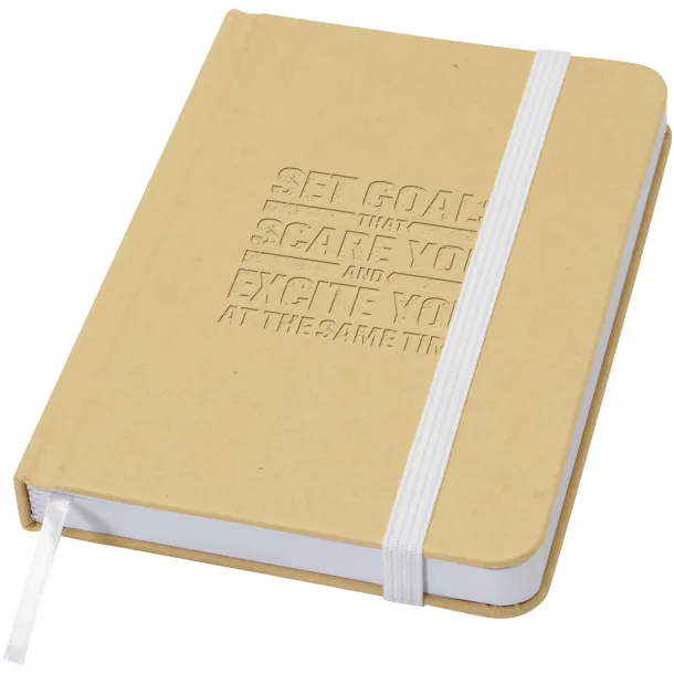 Reed A6 recycled hard cover notebook with plain pages - Unbranded White