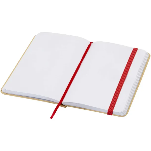 Reed A6 recycled hard cover notebook with plain pages Red