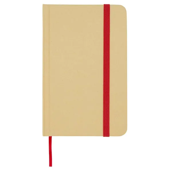 Reed A6 recycled hard cover notebook with plain pages Red