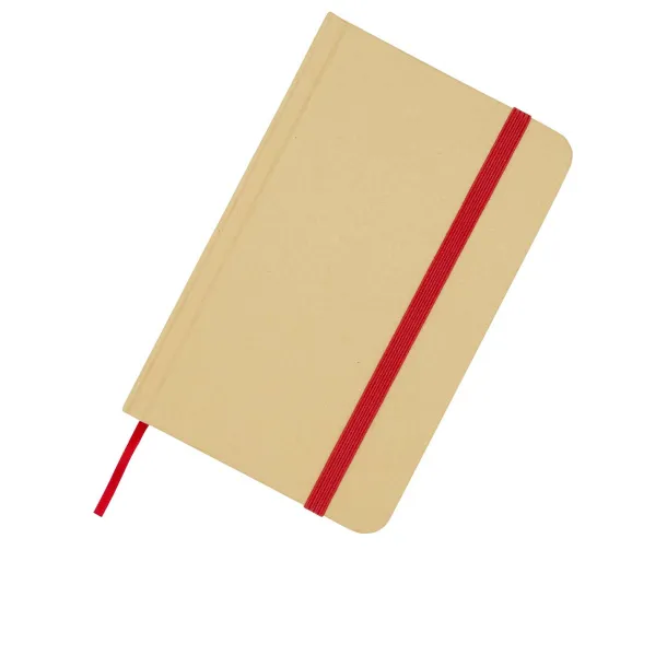 Reed A6 recycled hard cover notebook with plain pages Red