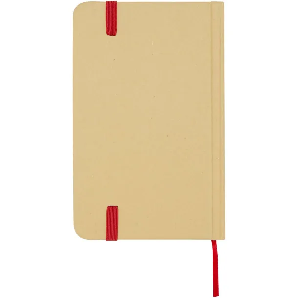 Reed A6 recycled hard cover notebook with plain pages Red