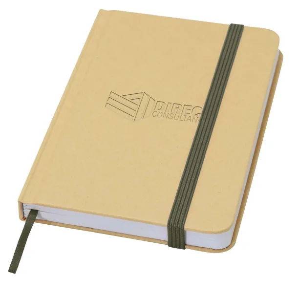 Reed A6 recycled hard cover notebook with plain pages Forest green